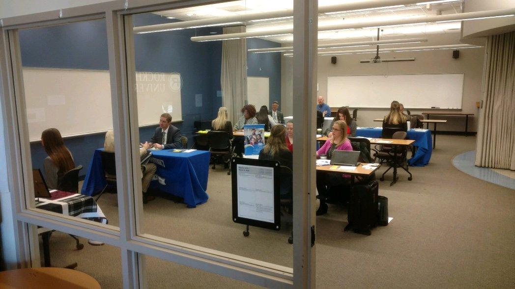 Career Services is welcoming school districts from across the metro to our Spotlight on Teaching event! Sending good luck to all our education Hawks who are interviewing today!