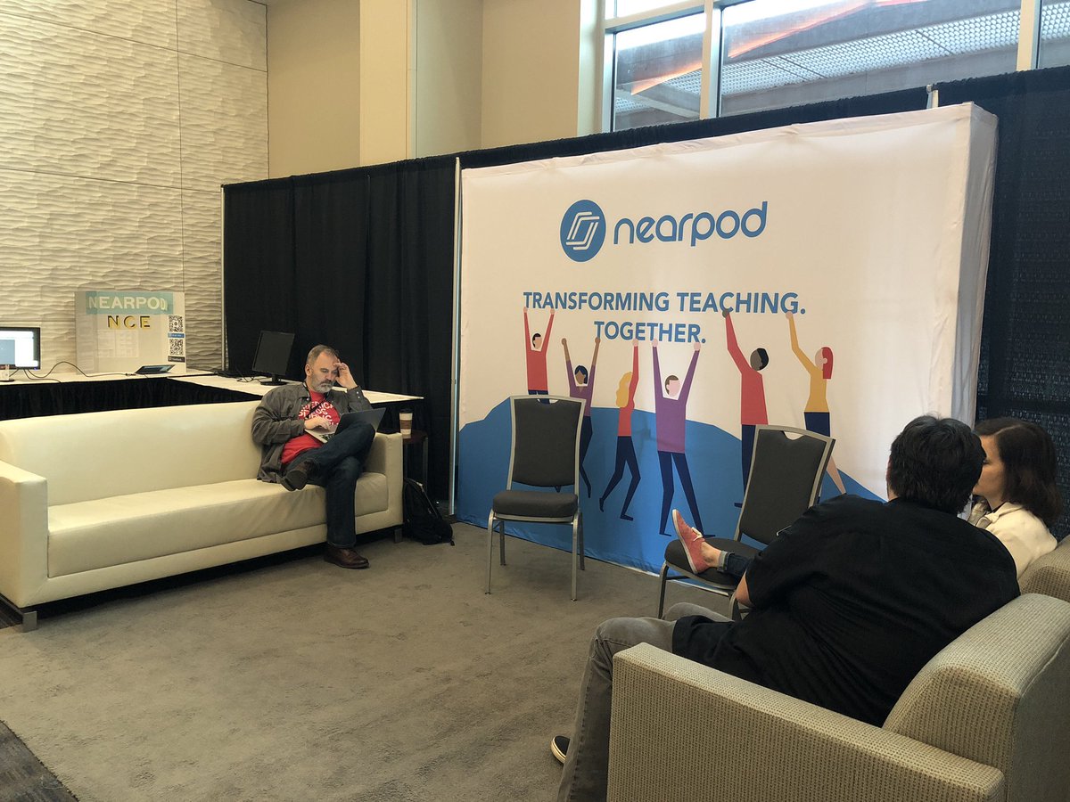AllyJohnstech's tweet photo. We are moving our poster session location from the third floor, to the @nearpod booth. Please visit us at 1045AM to learn about our Nearpod Certified educator and Pionear program. #UCET19 #Nearpod https://t.co/Cfafzr4skr