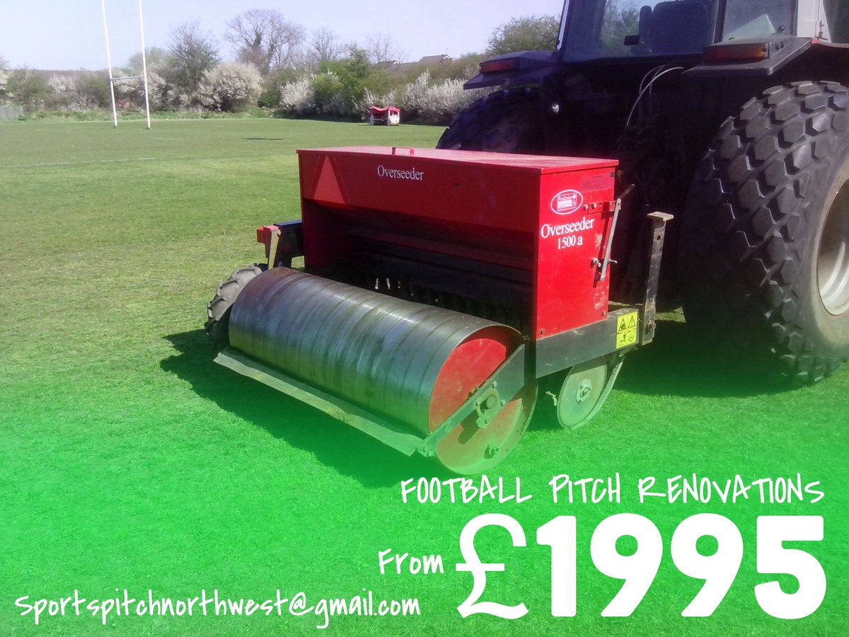 Sportspitchnw's tweet photo. Our #Football end of season renovation packages are very popular. We can cater for a variety of budgets and needs for your pitch. Please contact us to discuss the options further! 

Packages start at only £1995! https://t.co/Lq7yjOHYKD