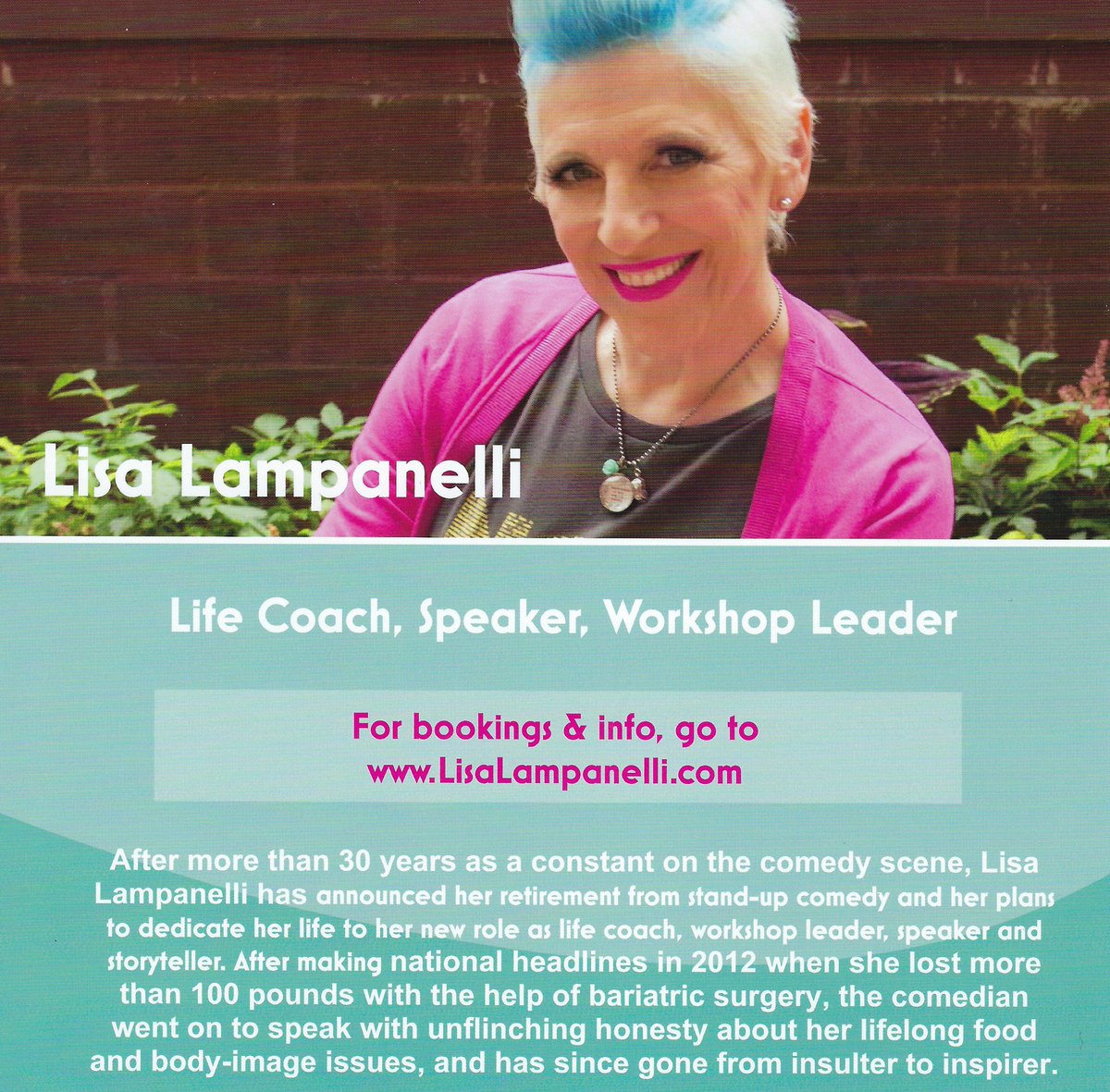 AugustineCouns's tweet photo. "The Queen of Mean is now the Queen of Meaning!" Join @LisaLampanelli in making a personal transformation with her workshops or coaching opportunities! Visit https://t.co/xtm0ExcDSA for more information https://t.co/qB1FMYLEBp