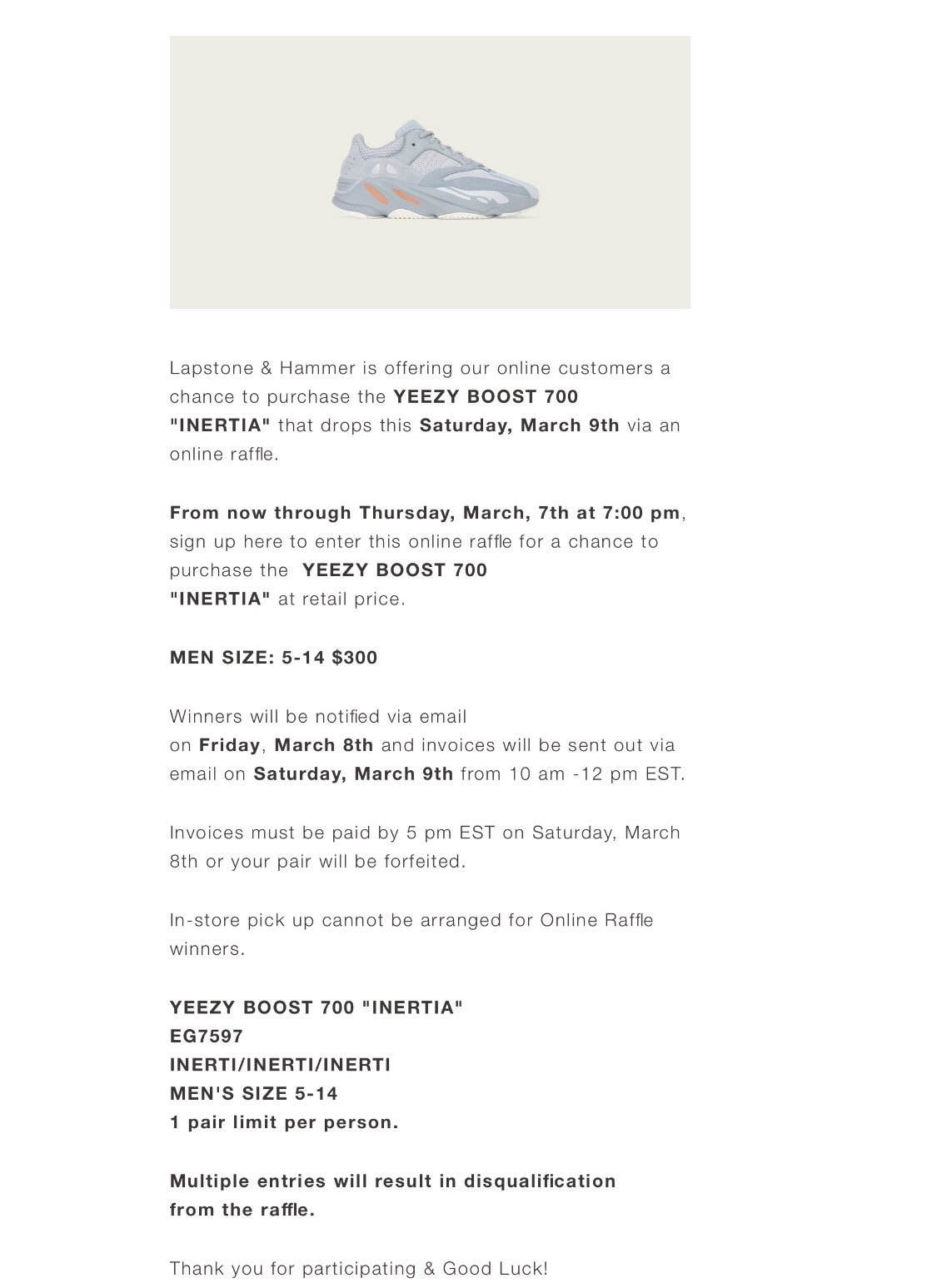 yeezy boost 700 inertia raffle