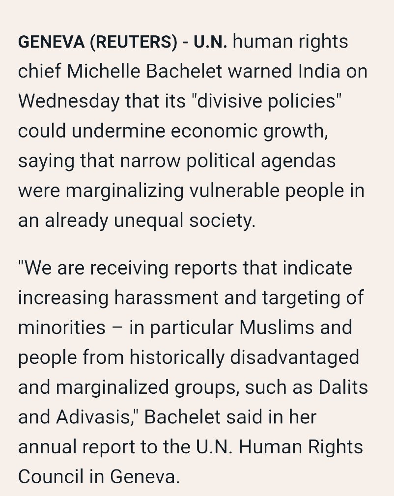 RevatiKaattil's tweet image. U.N. Rights Chief Warns India Over Divisive Policies, Harassment of Muslims! #WhyTheyHateModi 

@narendramodi and @BJP4India there is a book called &quot;The Constitution of India&quot; and a Preamble to it. Please read through and try not to embarrass us in front of the world!