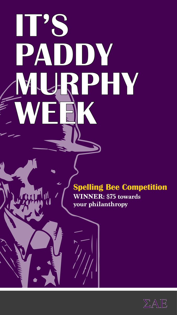SAEBGSU's tweet photo. Tonight is the Spelling Bee at 8:00pm in Olscamp 101! Dr. Michael Brown will be our host for this evening and $75 will be donated to the winning teams philanthropy! Stop by the Union tables from 10-2pm to sign up! #ΣΑΕ #PaddyMurphyWeek #philanthropy #spellingbee https://t.co/QXZFNVcdZ3