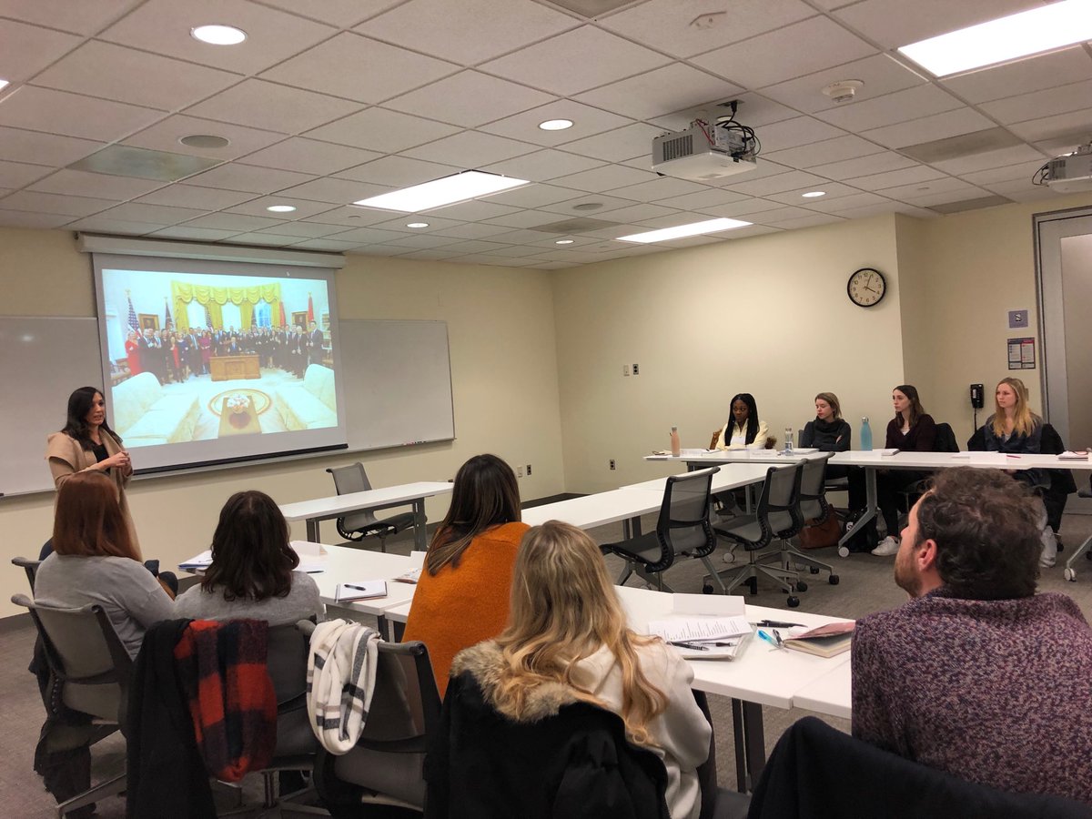 corinnehirsch's tweet photo. Thank you ⁦@JessicaDitto45⁩ for sharing insights about #crisis #communications inside the White House. ⁦@AU_SOC⁩ https://t.co/dskruEpcCg