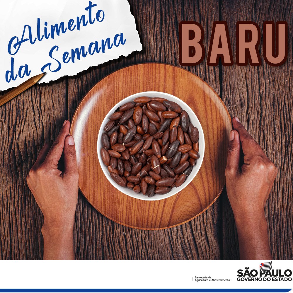 Também conhecido como cumbaru, fruto do baruzeiro, árvore nativa do cerrado brasileiro. É composto por uma casca dura, no seu interior encontra-se a amêndoa, seu sabor é semelhante ao do amendoim, possui óleos graxos essenciais, proteína, fosforo, cálcio, magnésio, ferro, e zinco