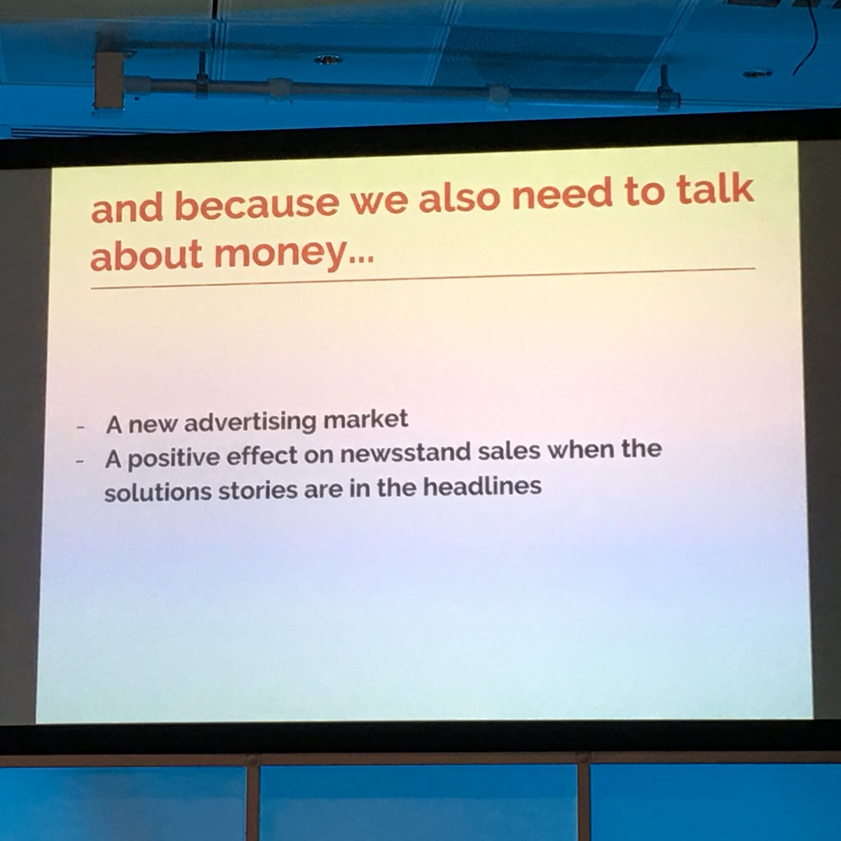 corinne_podger's tweet photo. .@AMalval from the #solutionsjournalism team at Nice Matin in France on how they approach covering solutions journalism stories - key slides 2/2. Interesting that there's pushback from newsroom even though engagement &amp; revenue both positively impacted. #newsrw https://t.co/zcRSx4wnaZ