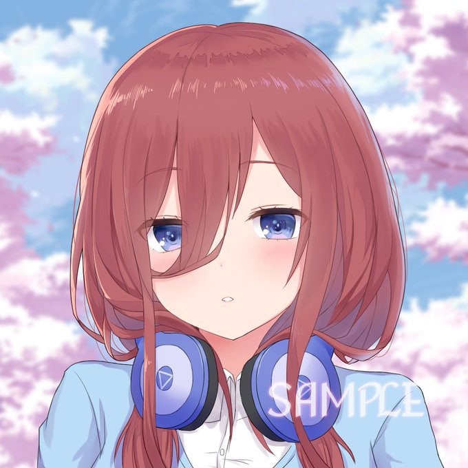 魇月@低浮上さんがTwitterに投稿した中野三玖(五等分の花嫁)のイラスト。