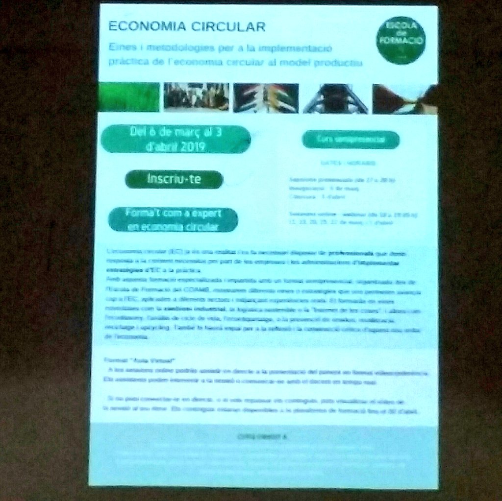 adrix54's tweet photo. Des de la seu del Departament de @territoricat, iniciem el curs d'#economiacircular a mans del @COAMBcat. Un mes per endavant per apendre eines i metodologies! #escolaformacio #coamb #residus https://t.co/arvYPP5IaX