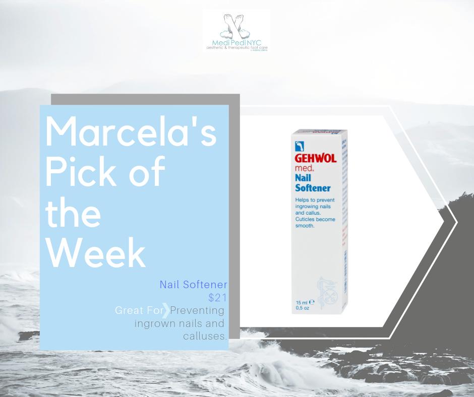 Maintain your great medical pedicure results from home! Marcela suggests our Nail Softener for preventing ingrown nails and calluses from forming. Now available for purchase directly from our site!