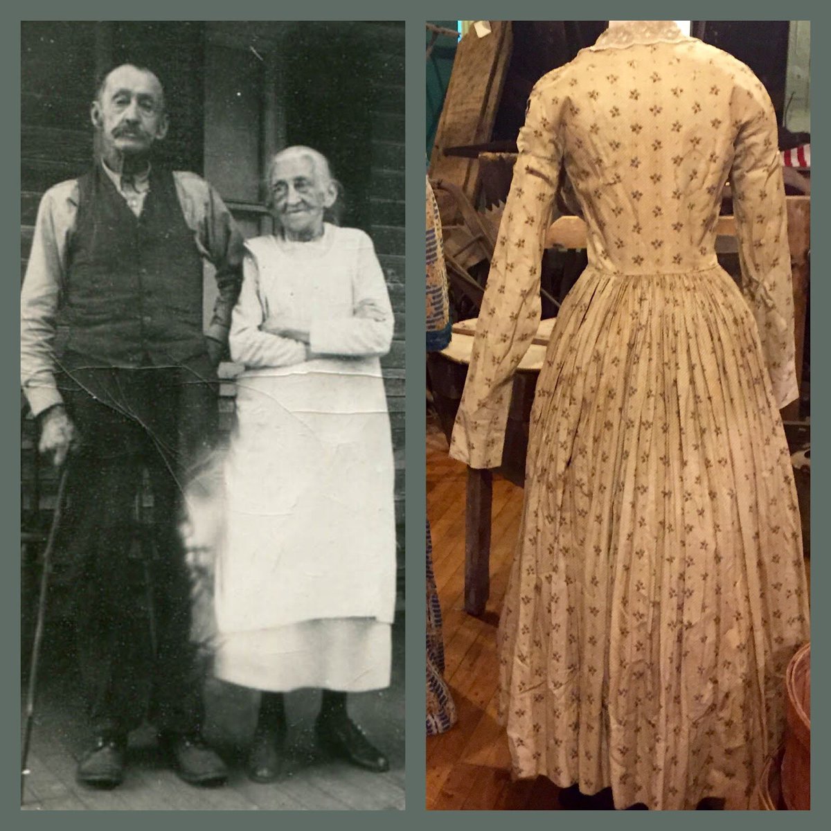 SilkDamask's tweet photo. #DressmakerSeries #WomensHistoryMonth Emma Marie Downs made her ‘best’ dress on a sewing machine fr a commercially available pattern; likely used for both wedding & maternity wear. Several homemade garments survive fr this farming family https://t.co/whZaTdk4PI @New_Market_Hist https://t.co/MBs5qki4tZ