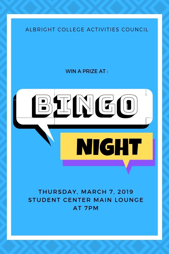 _ACsquared_'s tweet image. BINGO NIGHT tomorrow night in the Student Center Main Lounge at 7pm!