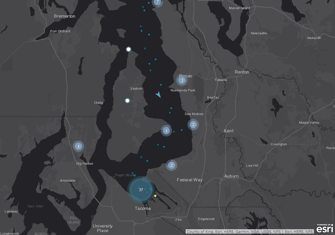 SeaportNW's tweet photo. Good morning! After anchoring up north, the Zhen Hua 31 and the cranes are making its way down to Tacoma this morning. Track the ship: https://t.co/EsbzzxIowQ
#NWSACranes #port253 https://t.co/CCii5ulNIJ