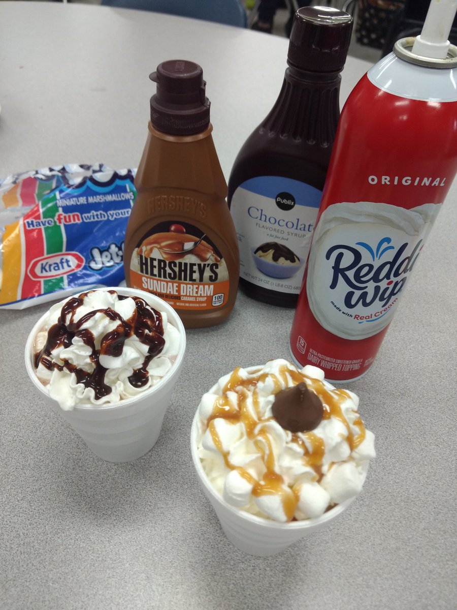 MirandHittmeier's tweet photo. Hot chocolate day! A few weeks ago we wrote step by step directions on how to make hot chocolate with our favorite toppings! We have been waiting for the perfect day to enjoy our recipes 😊 @BurneyElem #buildingcommunity #friendships https://t.co/FgH6fycKzc