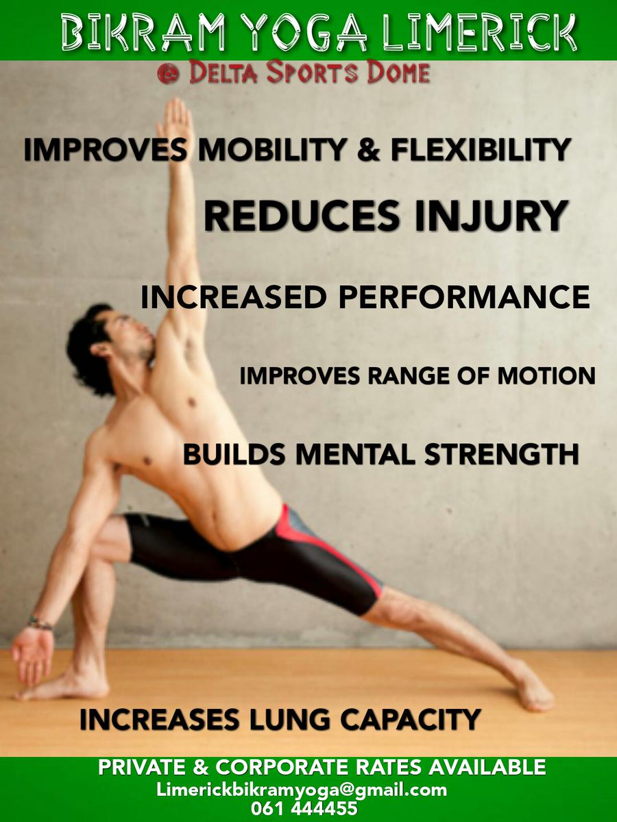 BYLimerick's tweet photo. Here at #bikramyogalimerick #deltasportsdome we offer Private, Group and Corporate Rates. 
For information Contact us at Limerickbikramyoga@gmail.com 

#deltasportsdome #hotyoga #limerick #yoga #sweatitout #greatlimerickrun #fitlimerick #fitfam #sportinglimerick #munster https://t.co/HMSp2ffSB3