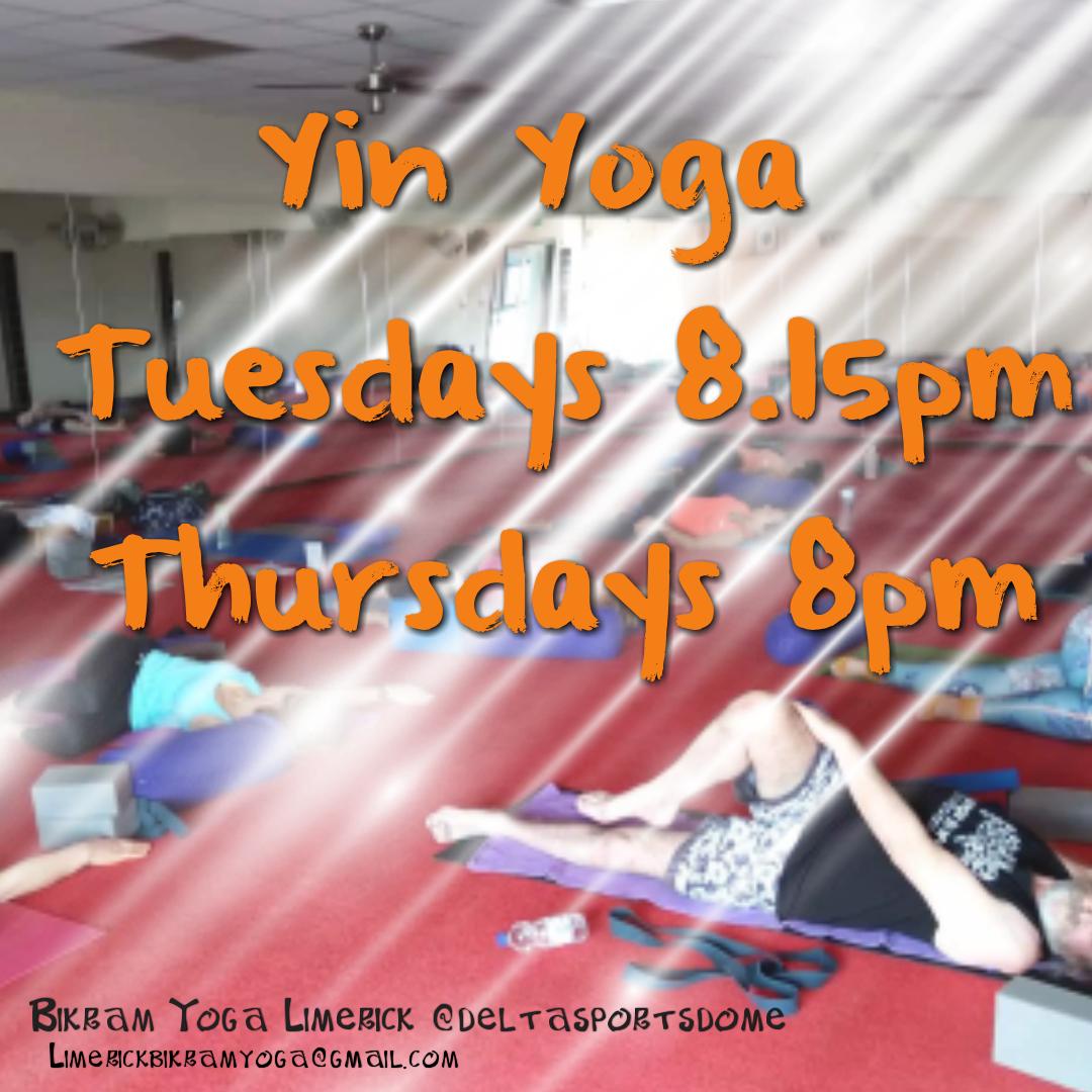 BYLimerick's tweet photo. Yin Yoga Tuesdays &amp; Thursdays @bikramyogalimerick 
€12 Drop In 
#yinisin #limerick #yinyoga #fitlimerick #destress #feelgood #greatlimerickrun #deltasportsdome https://t.co/OjL4uS3S43