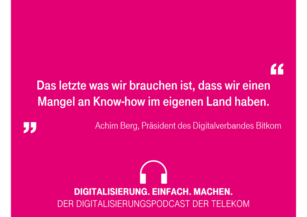 deutschetelekom's tweet photo. Heute werfen wir im #Telekom #Podcast nochmals einen Blick bzw. ein Ohr zurück auf die #Digital2018. 🎧 Dieses Mal mit einem Vortrag von @Achim_Berg. Es geht um die Frage, ob wir in Deutschland bereit sind für die Digitalisierung? Hört mal rein 👉 https://t.co/wlKhf4MPXx ^chris https://t.co/HCAxAo1VAL