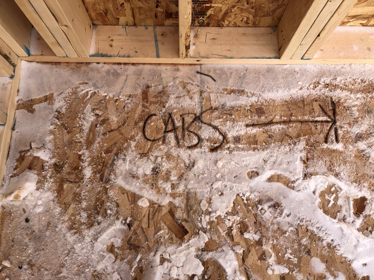 ClassicKitCab's tweet image. Marked out cabinets for the 2019 @CSLotteries Stampede Rotary #Dreamhome by @HomesByAviYYC this week. Can't wait to see the finished home!