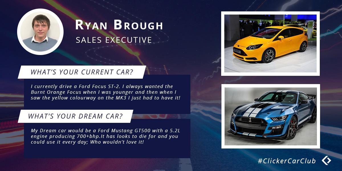 ClickDealerLTD's tweet photo. π Feature | #ClickerCarClub π
For the 5th episode of Clicker Car Club, we have Sales Executive and Ford Fanatic, Ryan Brough!
#TwitterCarClub #wednesdaythoughts https://t.co/99ae3jprdj