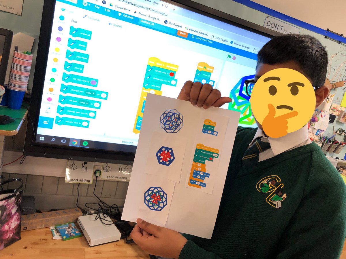 AlwaysComputing's tweet photo. Our @scratch club tonight! Coding our own #spirographs. Next week, we 3d print them!!! https://t.co/gyKZL9UrEK
