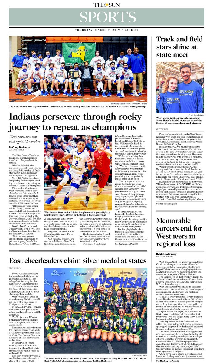.@WSWHoops perseveres to repeat as sectional champs, <a href="/WSECheer/">WestSenecaEastCheer</a> shines at states, plus much more today's sports section #preptalklive 

Have a local story tip? Email Sun Sports Editor <a href="/cpdesi1/">Corey Desiderio</a> at cdesiderio@sun-news.com.

Subscribe here: sun-news.com