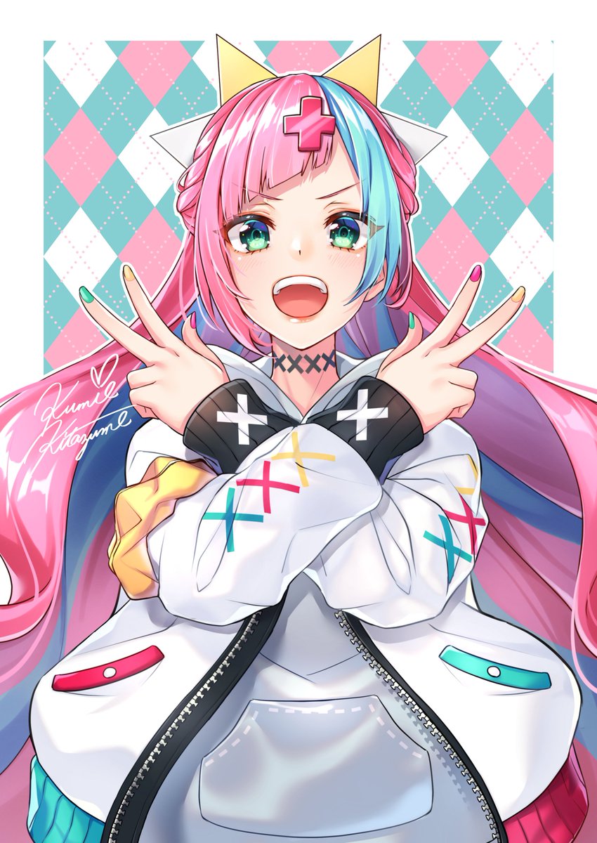 アイ月ピンキーMA-1合わせにて…
「このポーズなら月パイセンやアイさんと胸を比べられない!!天才!!」
#PPH #ピンキーポップヘップバーン #VTuber