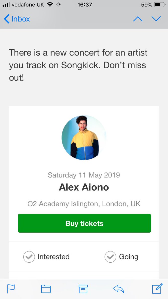 InErykahSight's tweet photo. Best email in a long time 😍 Looks like I’m going down to London on the 11th of May 🥰
Scary thing is I was listening to ‘Work The Middle’ when I opened the email 🤪
@alexaiono https://t.co/3WfYofcKYJ