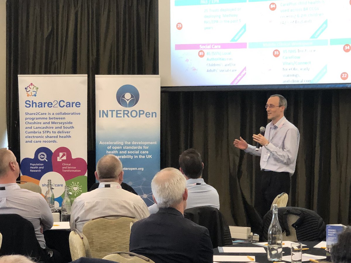 MarkBoltonSysC's tweet photo. @AdamHatherly from @GraphnetHealth presenting at @Share2Care_S2C @INTEROPenAPI #FHIRHack https://t.co/oNQFDK3OHo