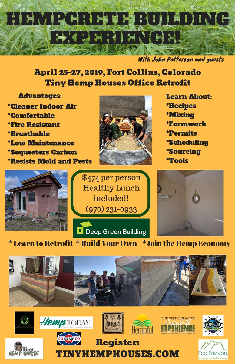 Hemp Building Experience- April 25-27 - Fort Collins, CO. mailchi.mp/5de5547863e1/h…