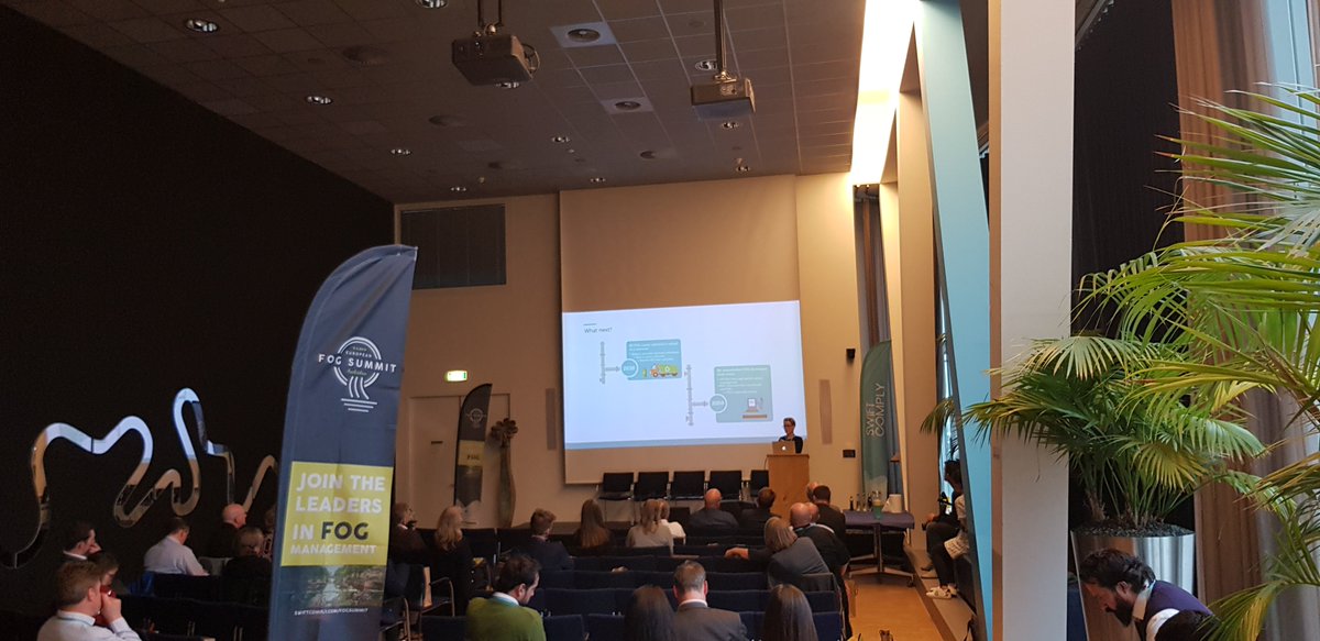 SwiftComply's tweet photo. Karyn George from @ICLEI wrapping up a great day of talks on a really encouraging note. Isle utilities see #FOG as an important resource and want to utilize innovative technologies to recover its value and keep the sewers clear #euFOGsummit #futurefog https://t.co/EpX3jLMoid