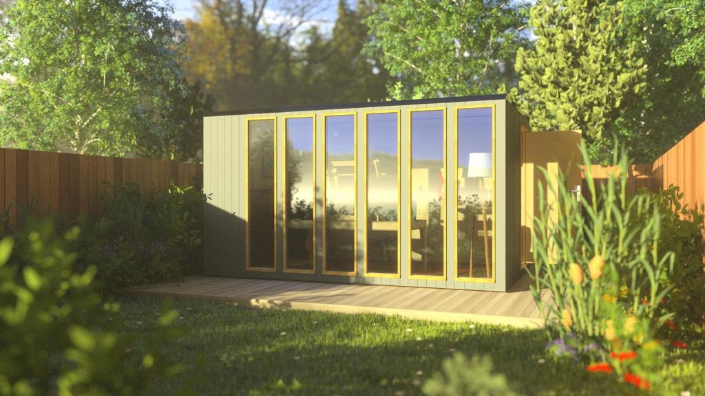 RUHMworkspace's tweet photo. Nestled at the bottom of your garden, RUHM four at 9.7 square metres is enough room for up to four people to work simultaneously or an ideal footprint for musicians creating practice space. #theliveworkmovement https://t.co/gNPC3GOlXU