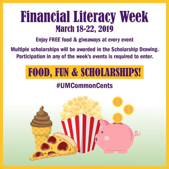 Montevallo's tweet photo. The @UM_FSC is hosting Financial Literacy Week on March 18-22! It includes events teaching students how to make informed financial decisions, now and in the future. Enjoy free food and fun at each event, along with the potential for additional scholarships. #UMCommonCents
💰 https://t.co/wSlqgg8d3P