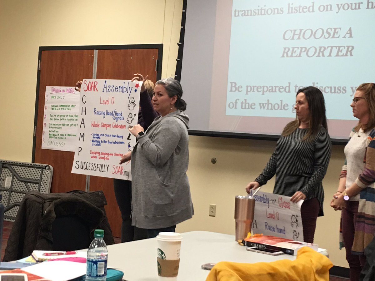 Amazing examples of CHAMPS posters and expectations from campuses at today’s training from <a href="/ESCRegion11/">ESC Region 11</a>! #KellerBragChat