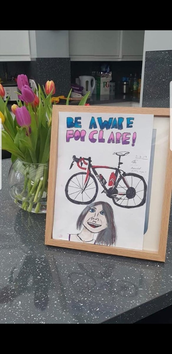 Asking on behalf of the family who lost somebody special in a RTA. Can you please share, to raise awareness with #beawareforclare and #rideforclare - pic made by her 11 year old daughter Annabel.