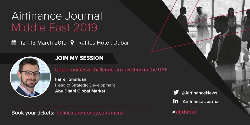 AirfinanceNews's tweet photo. Are you attending Airfinance Journal Middle East next week (12 - 13 March, Dubai)? Learn about opportunities &amp; challenges in investing in the UAE from @ADGlobalMarket Find out more: https://t.co/ADNhY4hKYf #afjdubai #aviation #finance https://t.co/zrPXJZVSkG