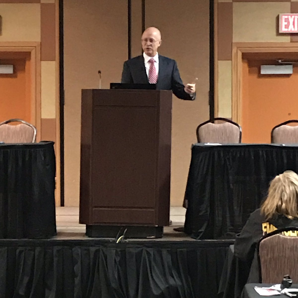 tornadosummit's tweet photo. Mark Goeller from @OKForestService talking about the rise in wildfires and the escalating costs. #NTS2019 https://t.co/jEgzmUBY3A
