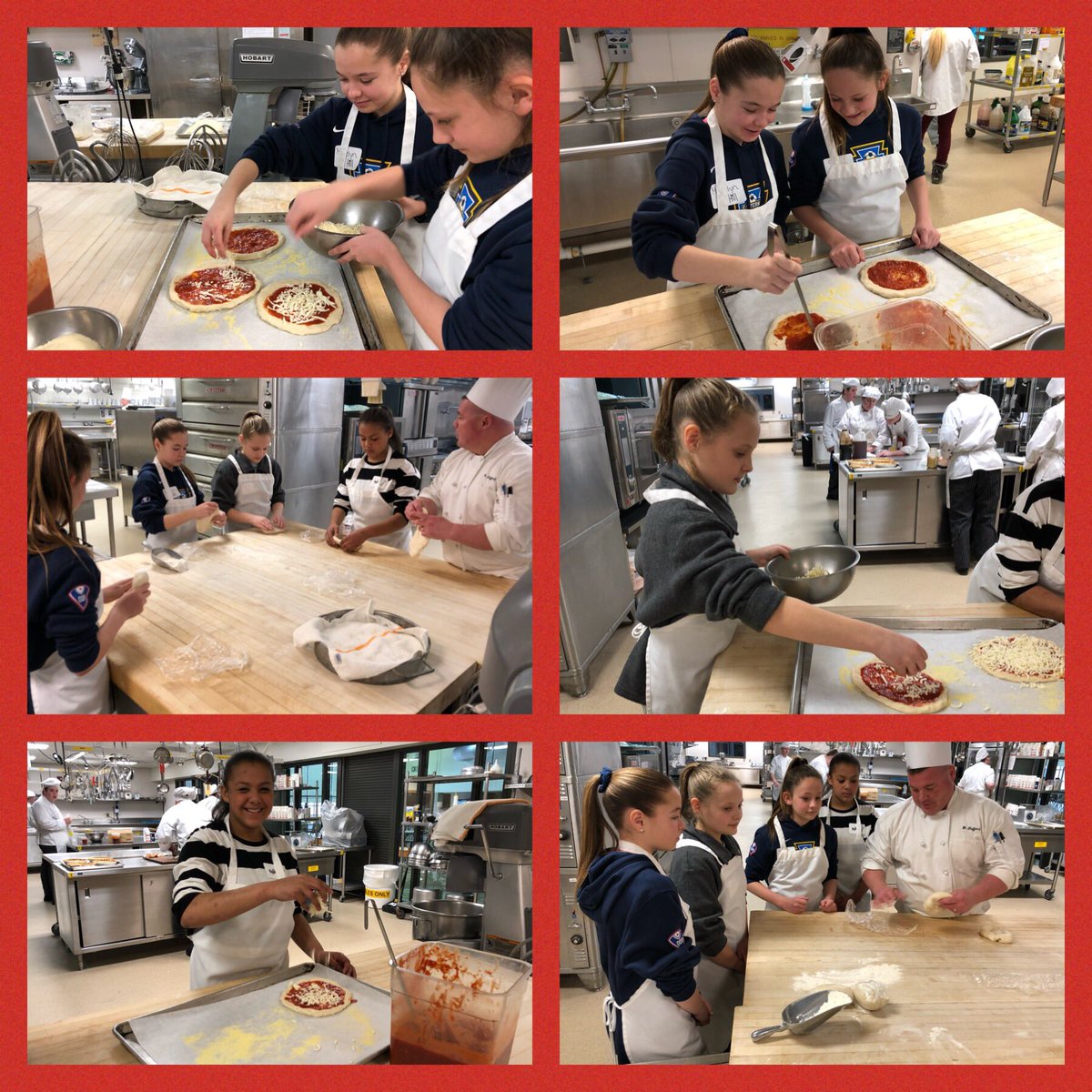 This group of girls are becoming expert chefs - mmmm that pizza smells good!! 🍕Thank you <a href="/middlebucks/">Middle Bucks</a> for teaching us and making us hungry! #cbgroveland