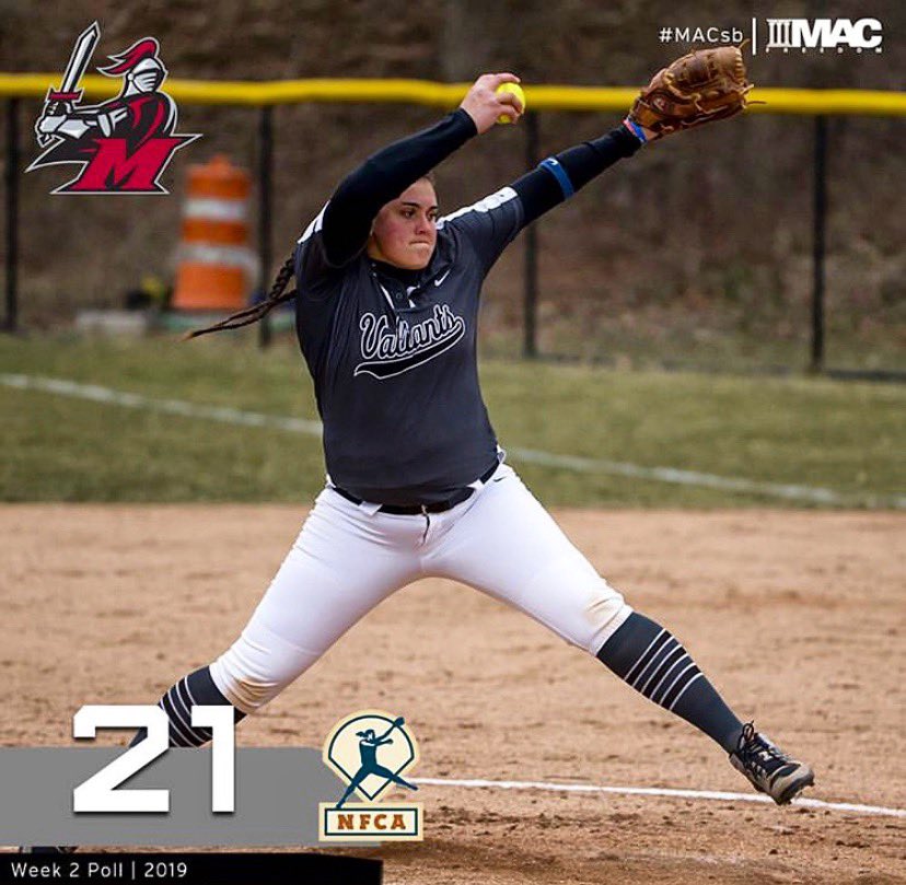 Valiantsoftball's tweet photo. The Valiants will begin the season at #21 in Division 3 NCAA Softball https://t.co/kpHGsxX3jn