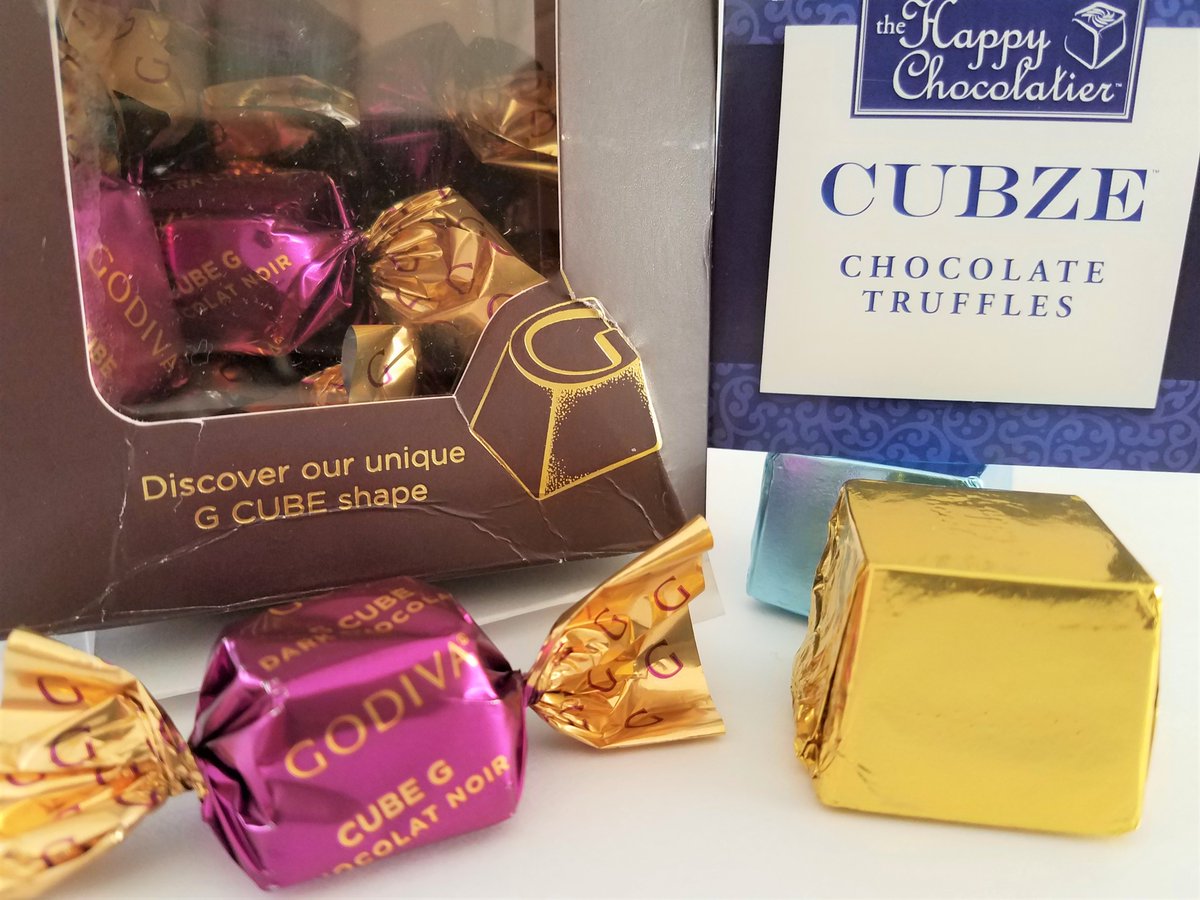 HappyChoclatier's tweet photo. GODIVA introduced a cube truffle; claimed it was new & innovative. GODIVA just copied our unique cubed truffles, Cubze. RT this post & spread the word about GODIVA's actions; help us defend the Cubze. Read More https://t.co/Z27s6tJf96 #cubze #GODIVA #cubedtruffle #SmallBusiness https://t.co/R2zgnO5Ovu