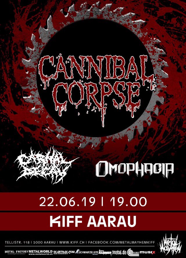 carnaldecayband's tweet photo. Ein feuchter Teenie-Traum geht in Erfüllung! Kaum gegründet - schon spielen wir mit Cannibal Corpse! Und was könnte es Schöneres geben als diesen Moment mit unseren Schwestern von Omophagia zu teilen? #tgdm #carnaldecay #cannibalcorpse @CorpseOfficial #omophagia @OmophagiaMetal https://t.co/oSY8jvaT62