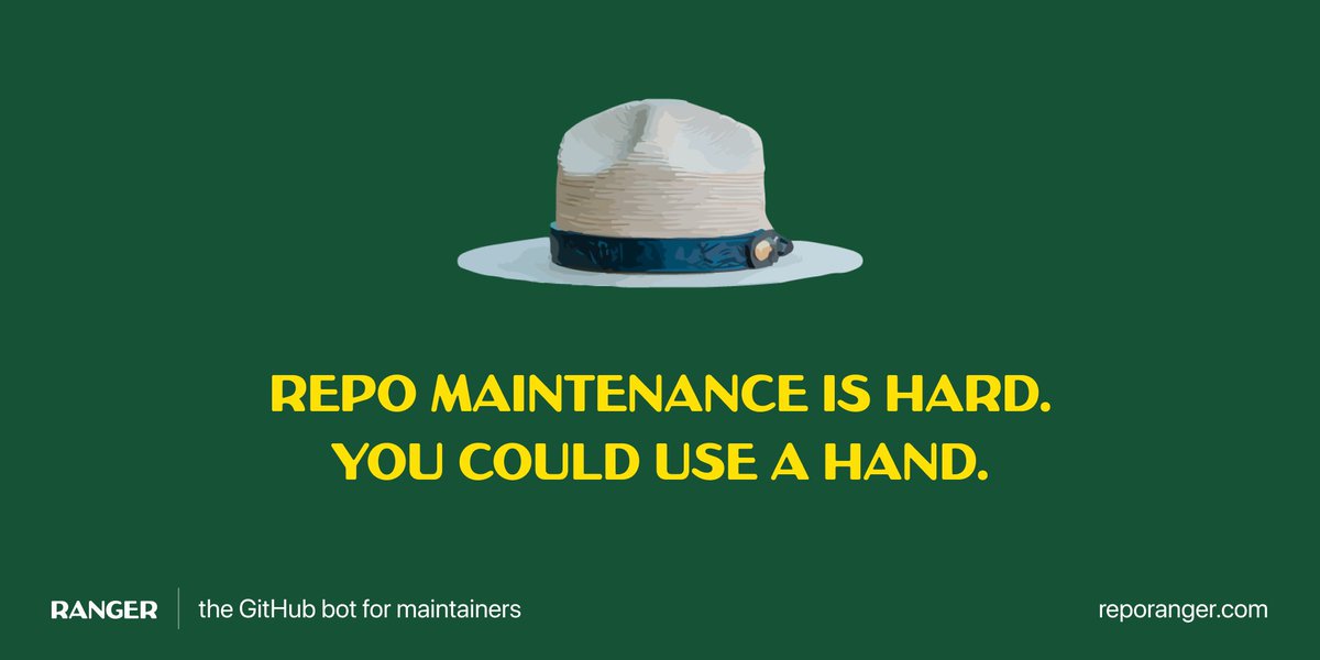 For those of you that need an extra hand with <a href="/github/">GitHub</a> repository maintenance: check out a bot we made called Ranger. It helps automate common tasks like merging PRs and closing issues (and a lot more)

reporanger.com