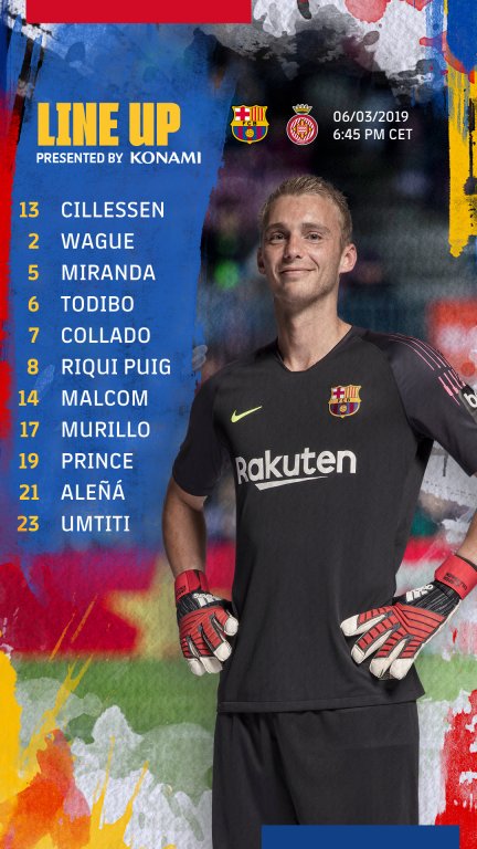 BarcaWorld8's tweet photo. Starting XI vs Girona https://t.co/Jw4mAbpCGA