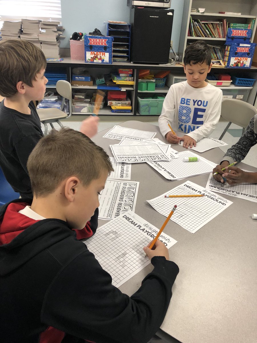 TheMathMiller's tweet photo. What do you do when you are talking about area?  We built dream area playgrounds!! Tomorrow we will build these playgrounds. Stay tuned for the final product!!  @Westwfisd @AshleyNLamb @tduffmath #IamWFISD #betheone https://t.co/EfX2XNSI2R