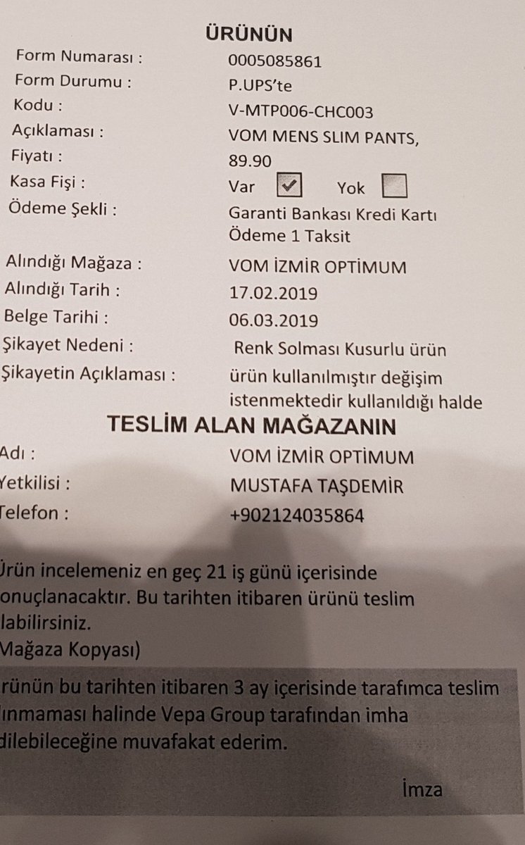 17 gün once aldığım <a href="/NewBalanceTR/">New Balance Türkiye</a> marka eşofman altını degistirmeye izmir optimum avm de bulunan VEPA SPOR magzasina gittigimde beyanım olmayan bu ürün iade formunu imzalamadigim icin al git eşofmanını yoksa çöpten alırsın deme hakkini nerden buluyor acaba magza müd sormak gerek