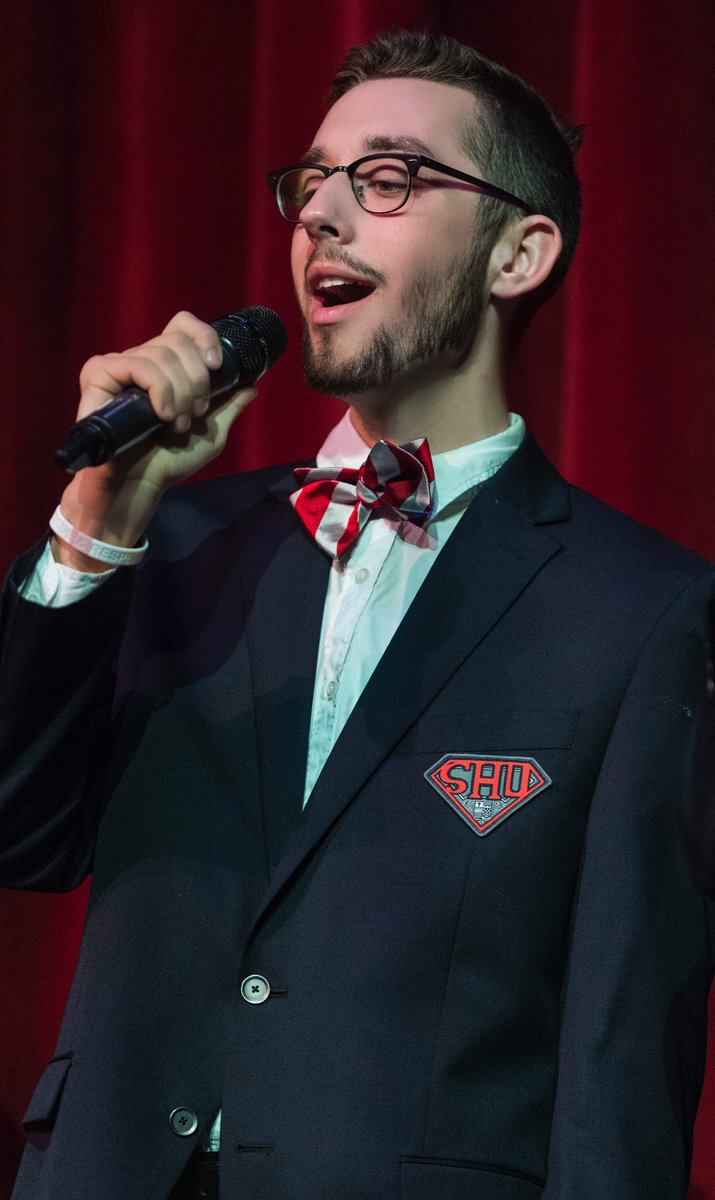 SHUChoirs's tweet photo. Kevin Gillotti is a Junior and loves SHU choirs because, "It gives me the opportunity to build relationships through music with my best friends and experience great opportunities alongside them such as Radio City Music Hall, which I will never forget." https://t.co/qoJXm6XZw2