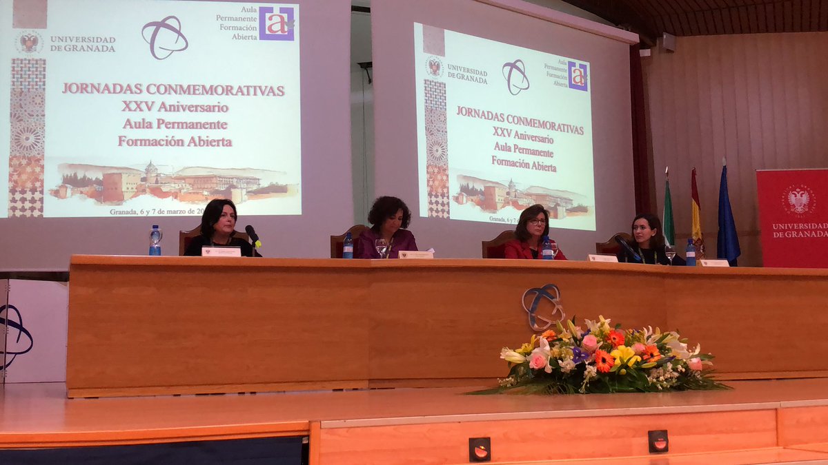 Inauguración de las Jornadas Conmemorativas del XXV Aniversario del Aula Permanente de Formación Abierta UGR <a href="/CanalUGR/">Universidad Granada</a> @PilarArandaUGR