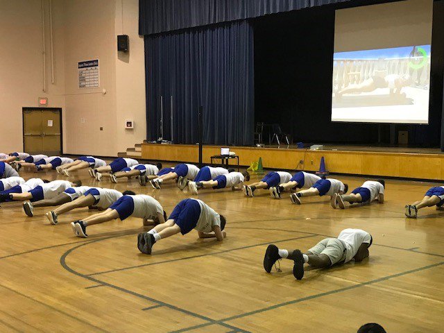 PeWbms's tweet photo. What's Tabata?!?! Still beating the bad weather here at WBMS P.E.!
#wackywednesdayworkout #doyourbest https://t.co/rciepj3gLL