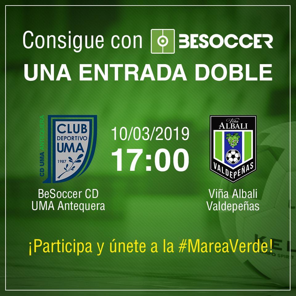 besoccer_ES's tweet photo. 🎟 ¿Quieres conseguir 1⃣ entrada doble para ver el #BesoccerCD @UMAAntequera frente al @FSCiudadDelVino ?
#BeSoccer #BeSoccerTeam #BeSoccerSorteo
🚨 Todos los requisitos aquí
👇👇👇👇
https://t.co/OubsvRn3pg https://t.co/gvpugPwm4z