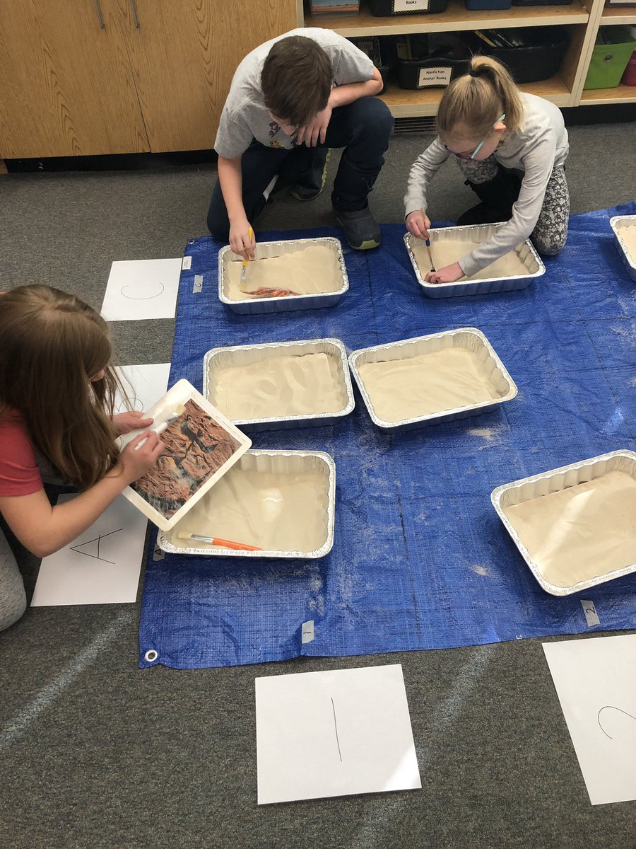 Classroom206's tweet image. Working at our fossil excavation site this morning #D64smiles #EngageD64 #TCIscience