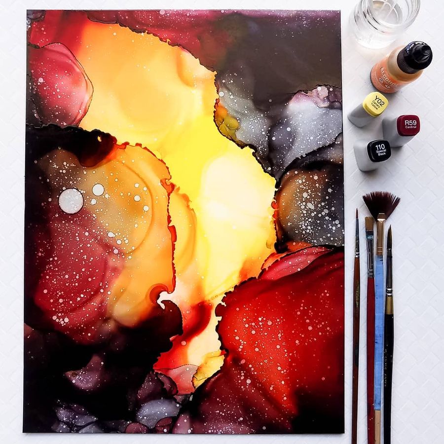 Dominique Delivers Lush Art to the Eye in Alcohol Ink @liquideyesart -- wp.me/p7cr4S-2bt -- 
Dreamy tones and organic curv... -- #Art #abstractart #alcoholink #artistsoninstagram #colorfulcrystals #creativeartwork #prismatic #warmcolors