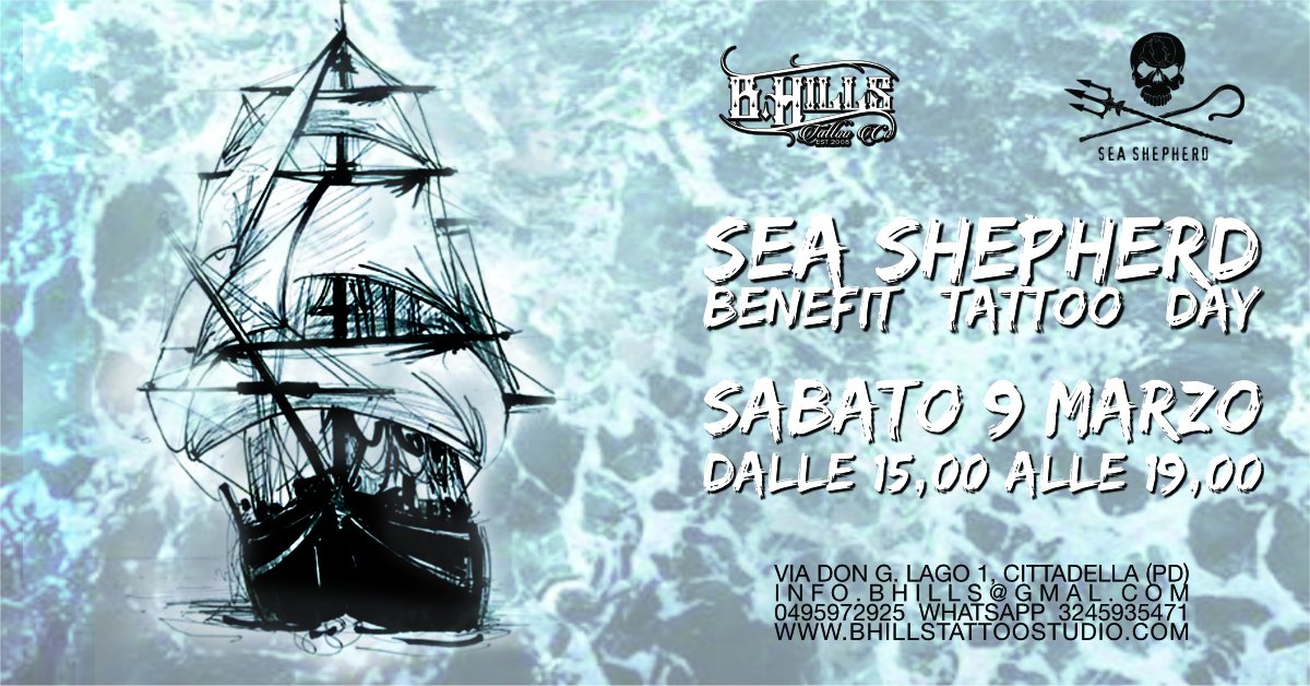 bhillstattoo's tweet photo. SABATO 9 MARZO | dalle 15 alle 19 
SEA SHEPHERD TATTOO DAY

Tutte le info sul evento https://t.co/jf6zZ4IzFy 

WALK IN DAY
SENZA APPUNTAMENTO

#BHillsTattooCompany
#LaraTonioloTattooArtist
#AleBodyPiercer
#SeaSheperd
#Savetheocean
#Cittadella
#WalkIn
#Piercing
#Tattoo
#INK https://t.co/cxsWeqeU5n